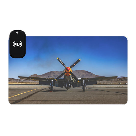 P-51 Mustang LED Mouse Pad with Wireless Charging