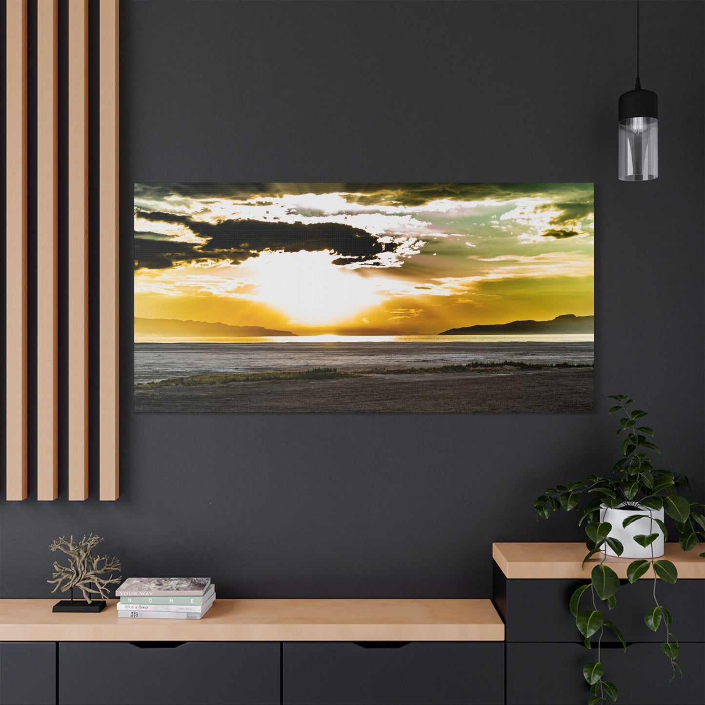Canvas Artwork - Highway Scenes 8 - Salt Lake Sunset (Color)