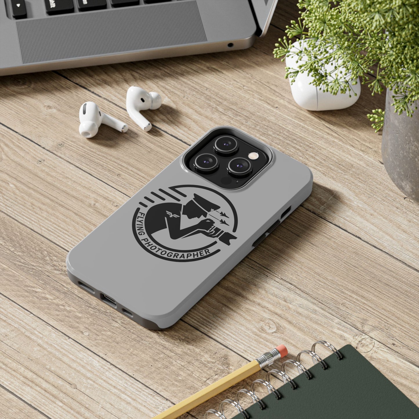 Flying Photographer Phone Case Gray