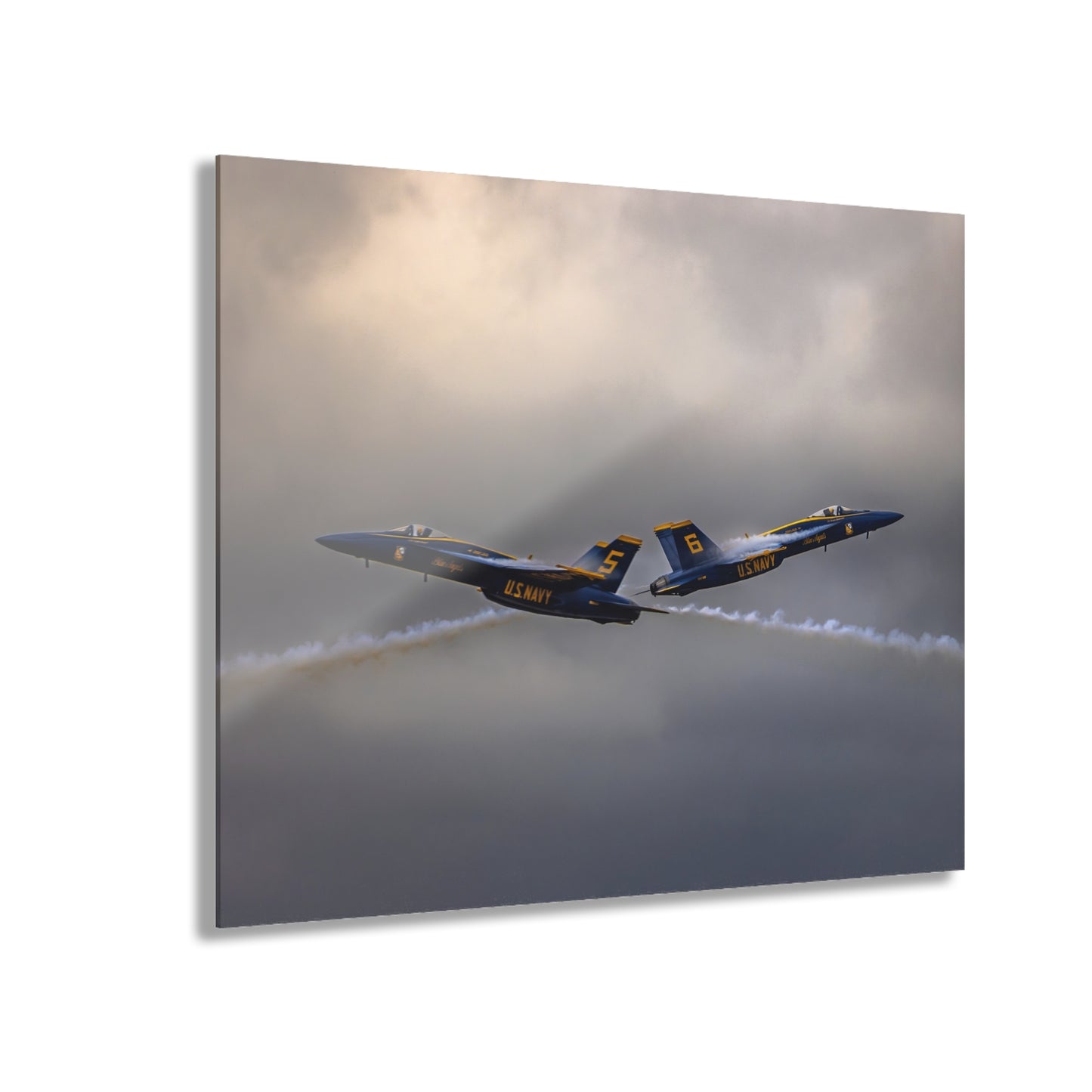 Acrylic Print - Blue Angels #5 and #6 High Speed Head to Head Pass