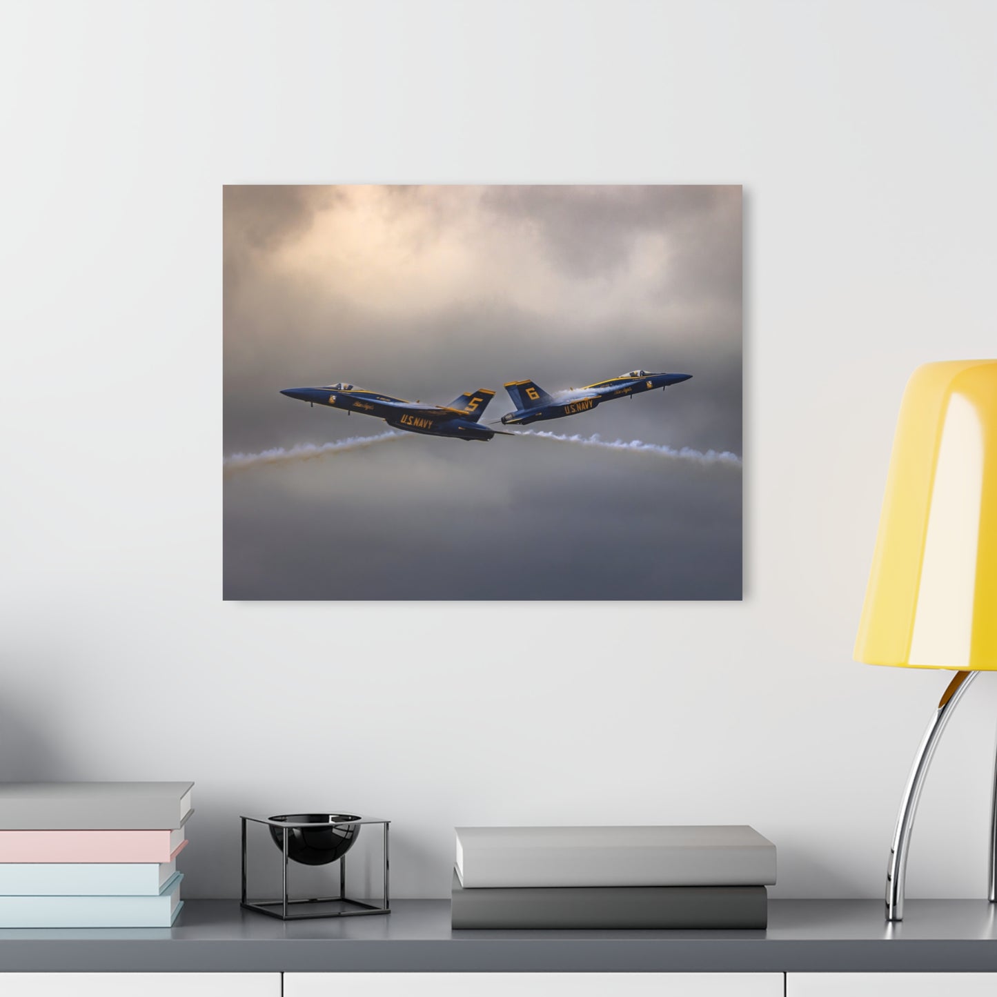 Acrylic Print - Blue Angels #5 and #6 High Speed Head to Head Pass