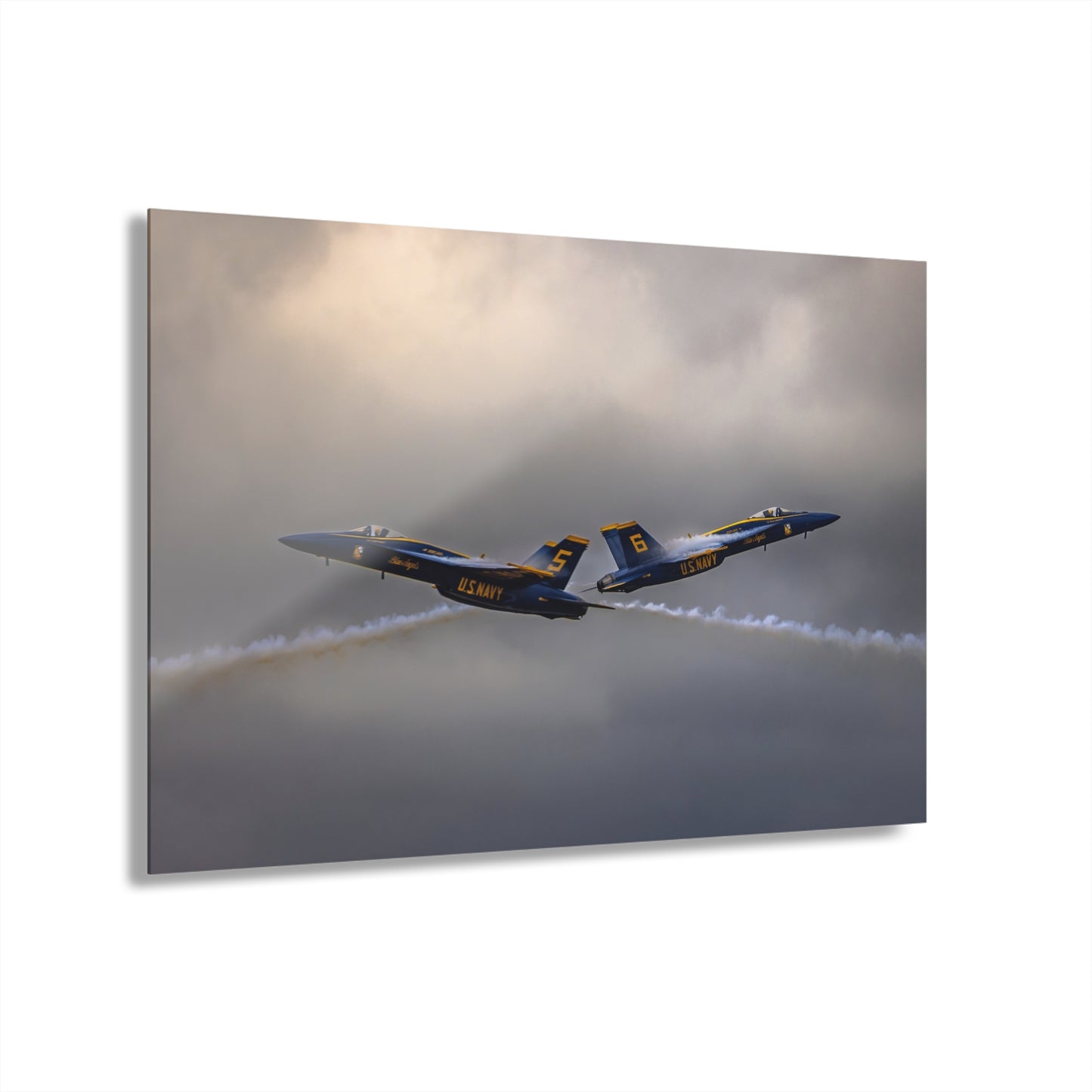 Acrylic Print - Blue Angels #5 and #6 High Speed Head to Head Pass