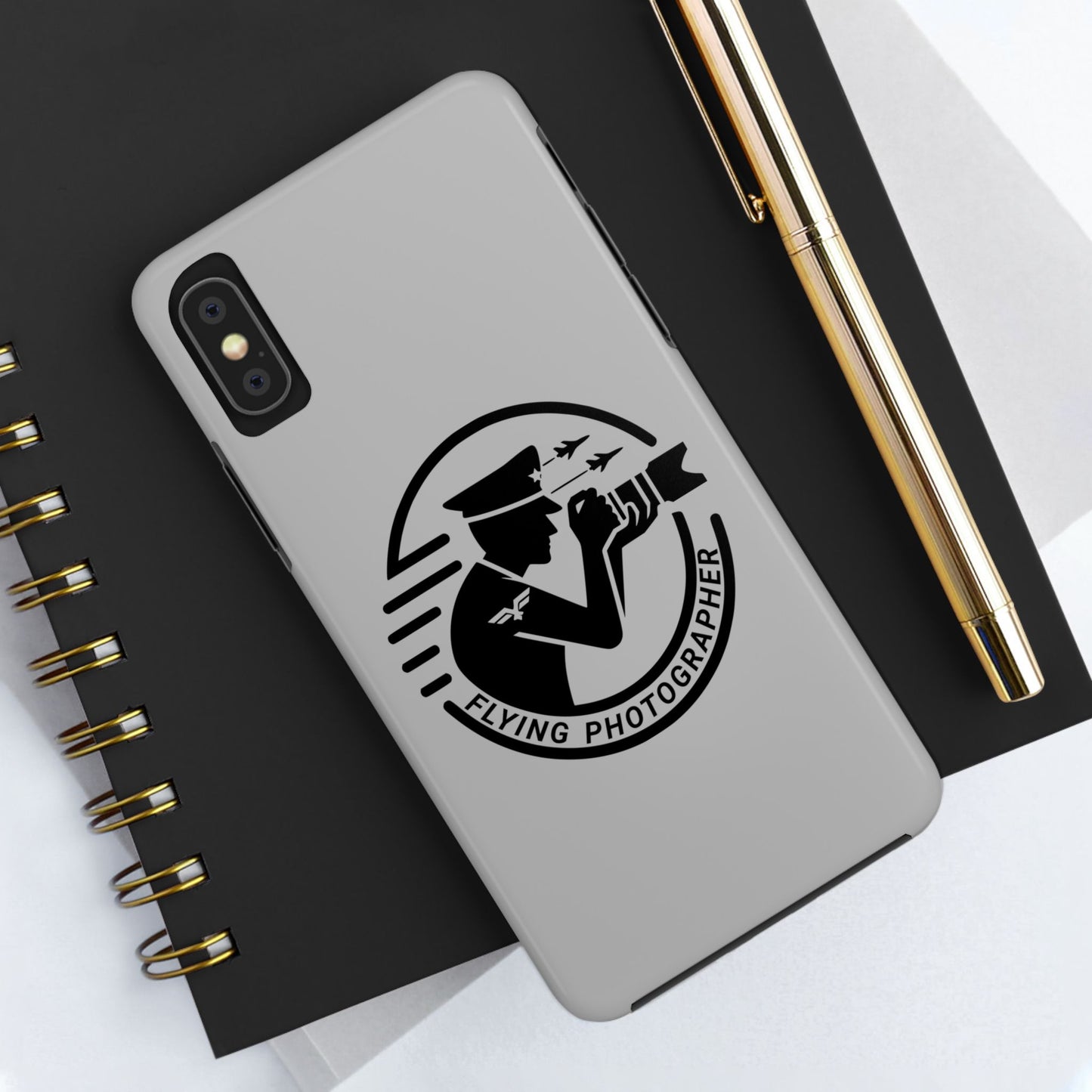 Flying Photographer Phone Case Gray