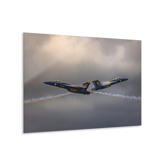 Acrylic Print - Blue Angels #5 and #6 High Speed Head to Head Pass