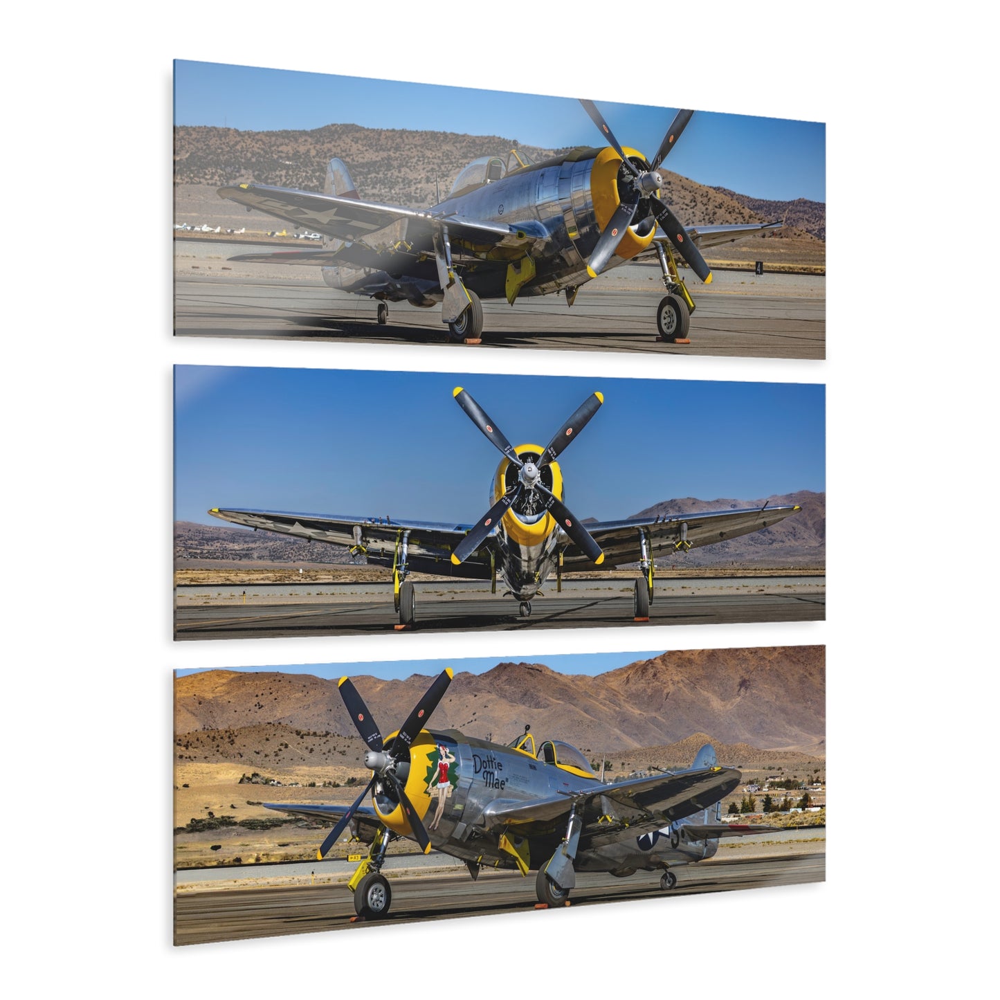 Acrylic Triptych Prints - P-47 Thunderbolt Warbird Collection